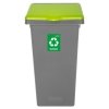 834-02 - Kosz FLAP BIN 75L szary / pokrywa zielona SZKŁO